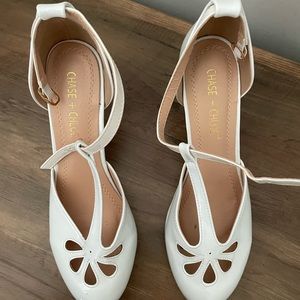White 1920s style shoes